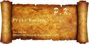 Pritz Karina névjegykártya